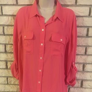 Loft long sleeve blouse, XL, Coral, NWT